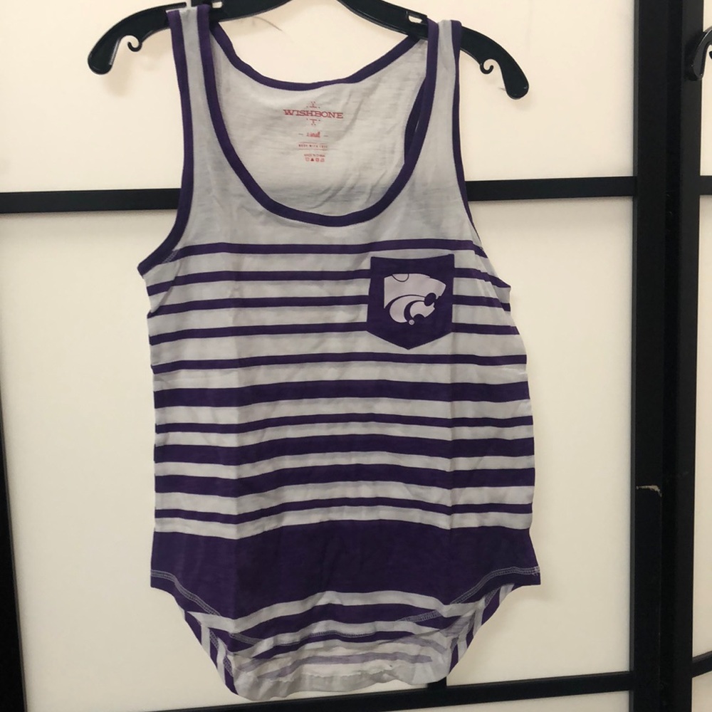 Wishbone tank top purple/white NWT size XS